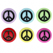 Abalorios letras acrílicas símbolo de la paz Multicolor-negro