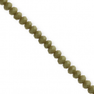 Abalorios faceteados disco 6x4 mm Verde militar