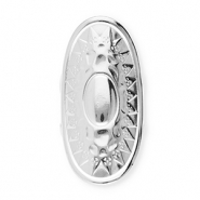 Anillos Acero Inox &oacute;valo con sol Plateado