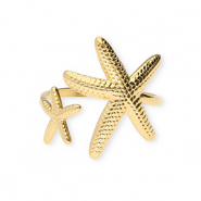 Anillos Acero Inox estrellas de mar Dorado