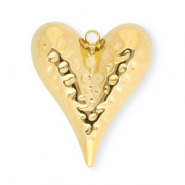 Colgantes Acero Inox coraz&oacute;n Dorado