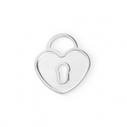 Colgantes Acero Inox coraz&oacute;n Plateado