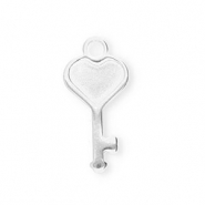 Colgantes Acero Inox llave con coraz&oacute;n Plateado