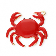 Colgantes met&aacute;licos cangrejo Dorado-rojo