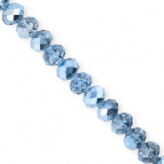 Abalorios faceteados disco 8x6mm Azul-revestimiento pearl shine