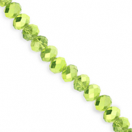 Abalorios faceteados disco 8x6mm Verde-revestimiento pearl shine