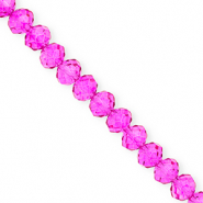 Abalorios faceteados disco 8x6mm Rosa fucsia