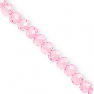 Abalorios faceteados disco 8x6mm Rosa claro
