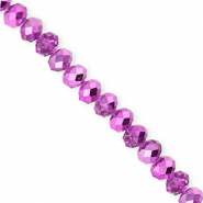 Abalorios faceteados disco 6x5mm P&uacute;rpura orqu&iacute;dea-revestimiento pearl shine