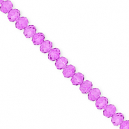 Abalorios faceteados disco 6x5mm P&uacute;rpura