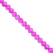Abalorios faceteados disco 6x5mm Rosa fucsia