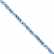 Abalorios faceteados disco 3x2mm Azul-revestimiento pearl shine