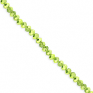 Abalorios faceteados disco 3x2mm Verde-revestimiento pearl shine