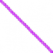 Abalorios faceteados disco 3x2mm P&uacute;rpura uva