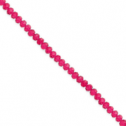 Abalorios faceteados disco 3x2mm Rosa cerise