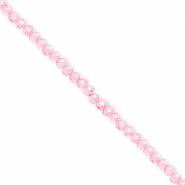 Abalorios faceteados disco 3x2mm Rosa claro
