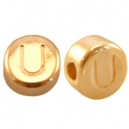 Abalorios letras met&aacute;licos DQ U Dorado (sin n&iacute;quel)