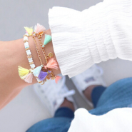 Set de inspiraciones Brazaletes, pulseras tobillera, cordones para gafas adornadas con borlas
