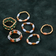 Set de inspiraciones Creación de anillos con abalorios tubo faceteado