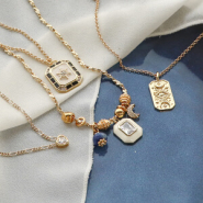Set de inspiraciones Ideas creativas para collares a capas de moda con colgantes y abalorios de latón