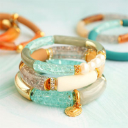 Set de inspiraciones Pulseras con abalorios acrílicos tubo craquelados