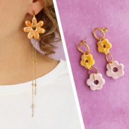 Set de inspiraciones Trucos para diseñar pendientes con flores de cerámica DQ griega
