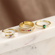 Set de inspiraciones Tips creativos con anillos y pendientes en metal TQ de latón