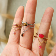Nuevo  Anillos de acero inoxidable con piedra natural