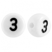 Abalorios acr&iacute;lico n&uacute;mero 3 blanco