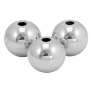 Abalorios de acero inox 8mm plateado (acero inox)