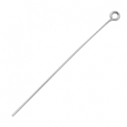 Bast&oacute;n con anilla de acero inox 50mm plata (acero inox)
