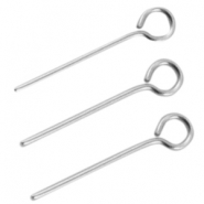 Bast&oacute;n con anilla de acero inox 35mm plata (acero inox)