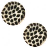 Cabuch&oacute;n plano Polaris Elements 12 mm leopardo beige seda