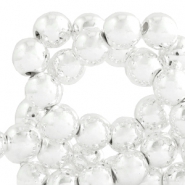 Abalorios Hematita redondos con cubierta met&aacute;lica 8mm plata