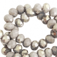Abalorios faceteados 6x4 mm greige taupe- cubierta champagne pearl shine