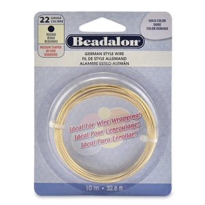Alambre Beadalon German style 22 Calibre redondo Dorado