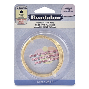 Alambre Beadalon German style 24 Calibre redondo Dorado
