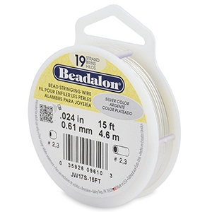Hilo para enfilar Beadalon19 hilos 0.61mm Plateado