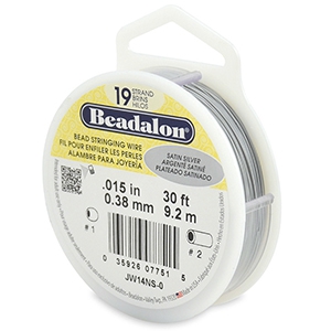 Hilo para enfilar Beadalon 19 hilos 0.38mm Plata satinada
