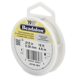 Hilo para enfilar Beadalon 19 hilos 0.38mm Plateado