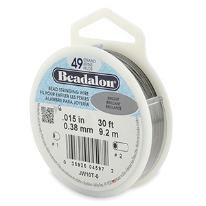 Hilo para enfilar Beadalon 49 hilos 0.38mm Acero inox brillante