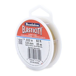 Hilo para enfilar el&aacute;stico Beadalon 0.8mm 25 metro Oro satinado