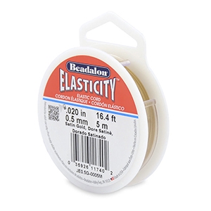 Hilo para enfilar el&aacute;stico Beadalon 0.5mm 5 metro Oro satinado