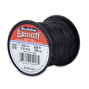 Hilo para enfilar el&aacute;stico Beadalon 0.8mm 100 metro Negro