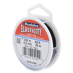 Hilo para enfilar el&aacute;stico Beadalon 0.5mm 25 metro Negro