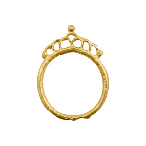 Colgantes met&aacute;licos TQ anillo 26mm con corona oro (sin n&iacute;quel)