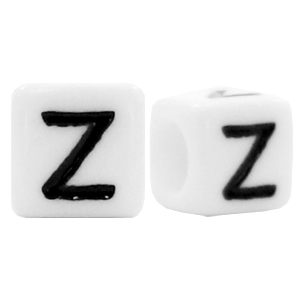 Abalorios alfabeto acr&iacute;lico letra Z blanco