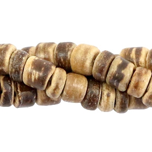 Abalorios de coco disco 5-6mm marr&oacute;n claro (color natural del coco)