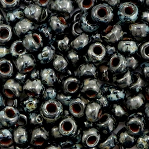 Miyuki Rocalla 6/0 Opaque picasso black 6-4511