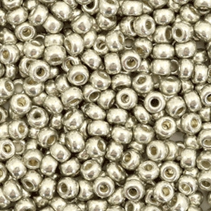 Miyuki Rocalla 8/0 Duracoat galvanized light pewter silver 8-4221